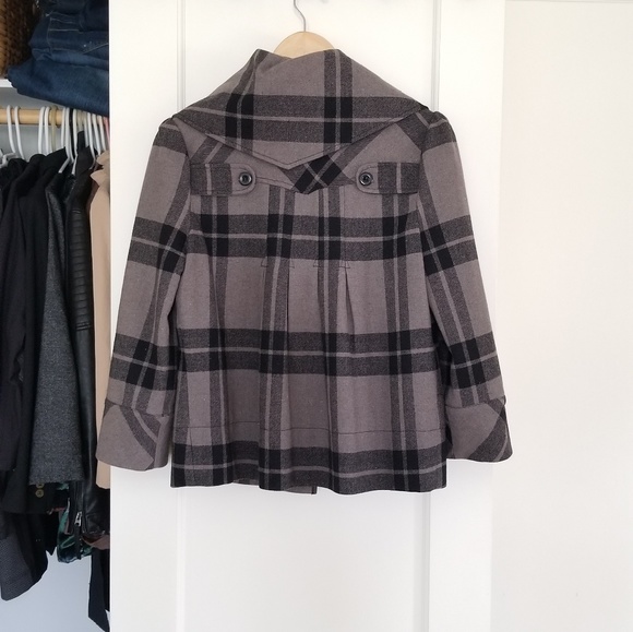 Tulle Cropped Wool Swing Coat - Picture 3 of 7